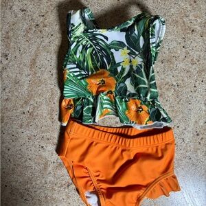 Tropical Floral Kids Swim Set